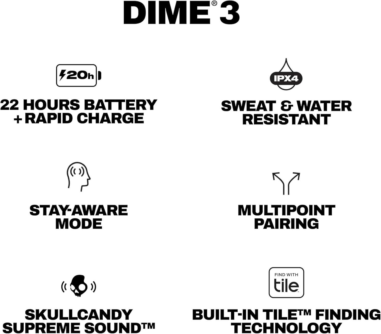 Skullcandy Dime 3 Wireless Earbuds