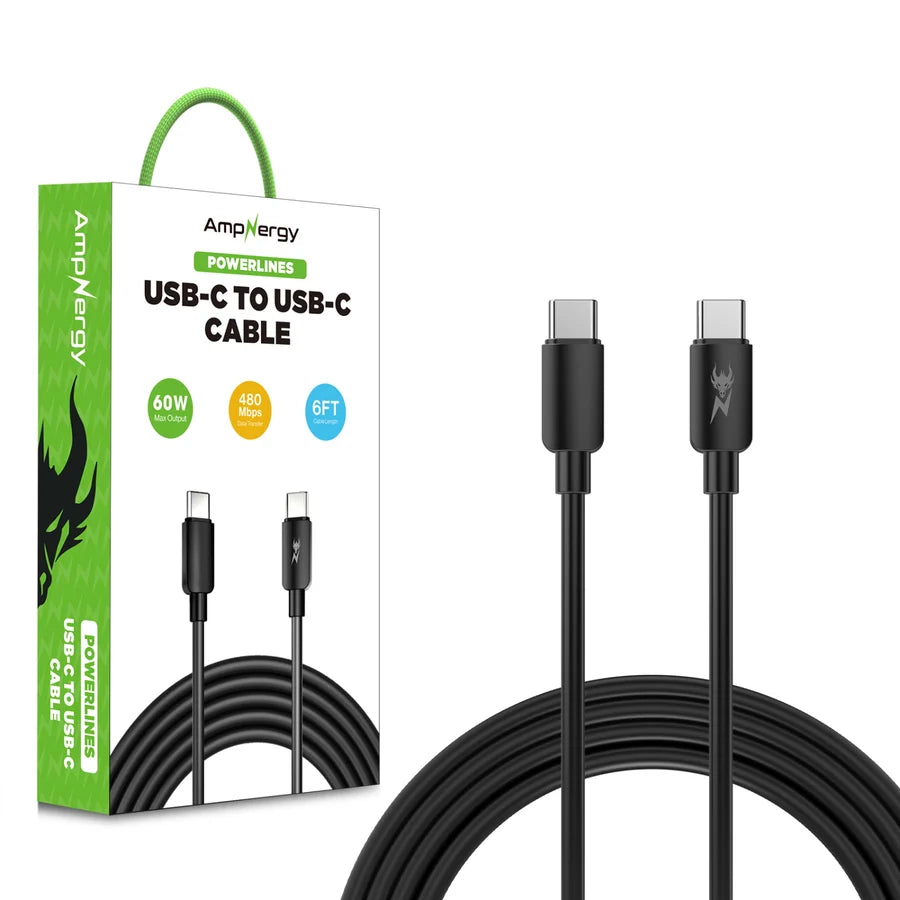 AmpNergy PowerLines USB-C to USB-C Cable - 6FT
