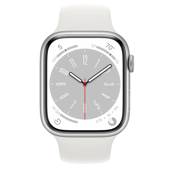 #Color_Silver Stainless Steel Case With White Sport Band