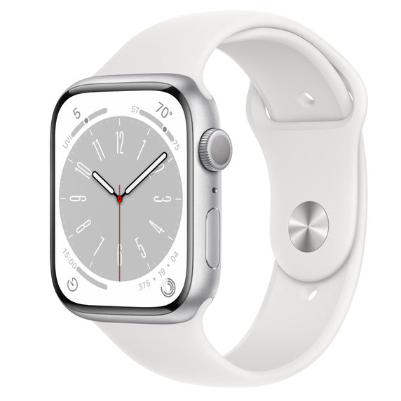 #Color_Silver Stainless Steel Case With White Sport Band