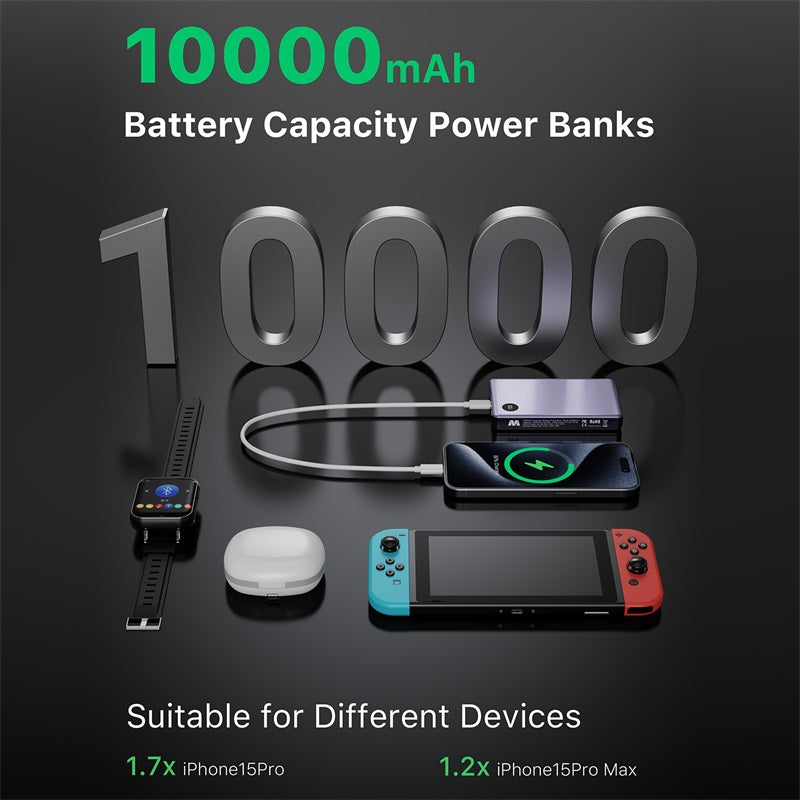 MyBat 10000mAh SNAP + GO SLEEK Magnetic Wireless Power Bank