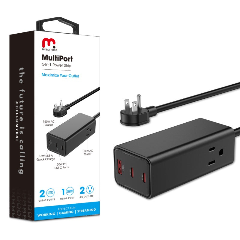 MyBat Pro 5-in-1 30W USB Power Strip - Black