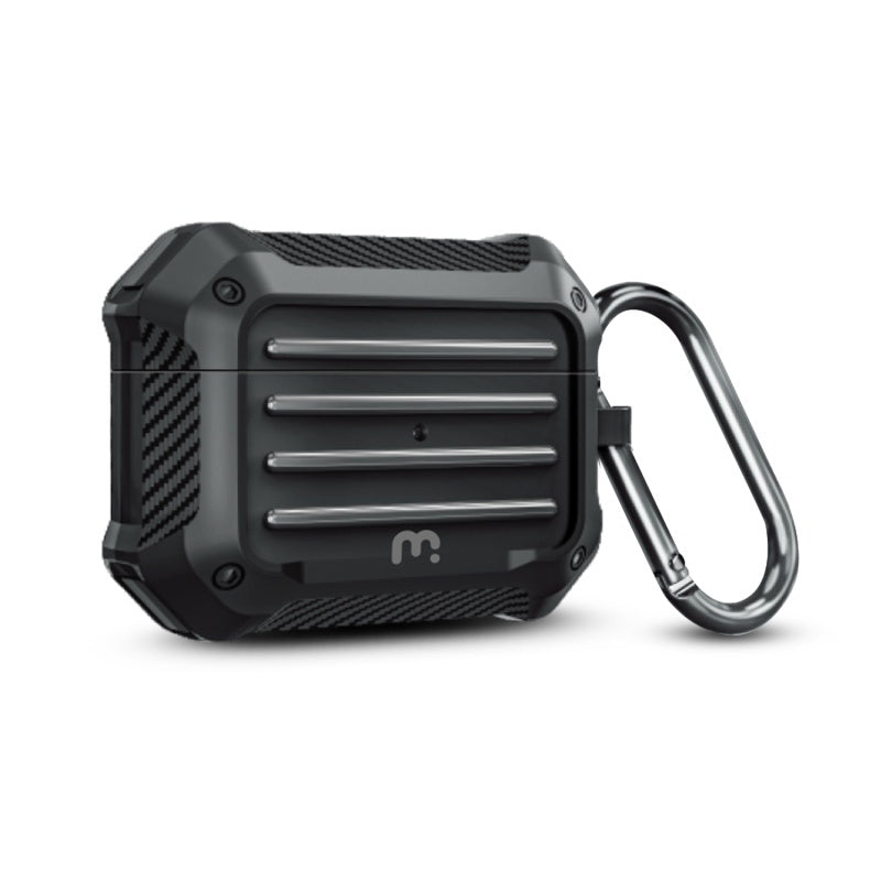 MyBat Pro Carbon Fiber Shockproof Protective Case for Apple AirPods Pro 2 with Wireless Charging Case - Black