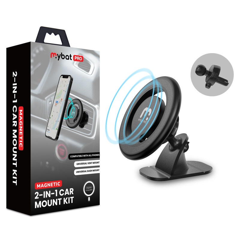MyBat Pro 2-in-1 Magnetic Car Mount Kit - Black