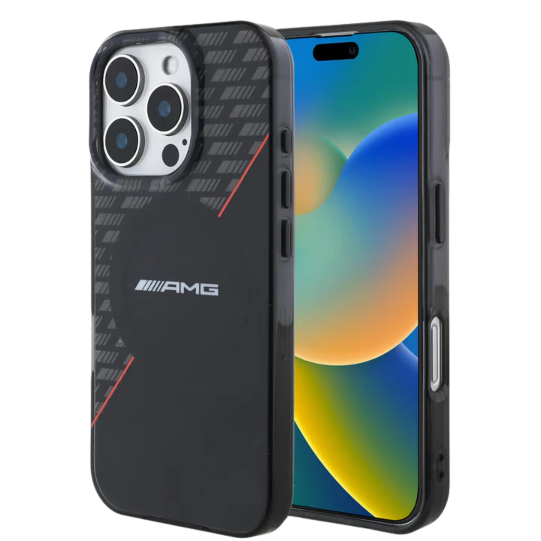 AMG- PC/TPU Black Hard Case MagSafe Compatible Case Double Layer Design