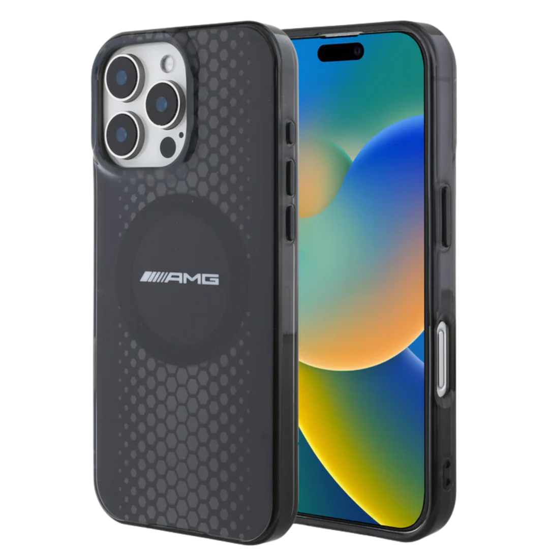 AMG- PC/TPU Black Hard Case MagSafe Compatible Double Layer Transparent Graphics Design