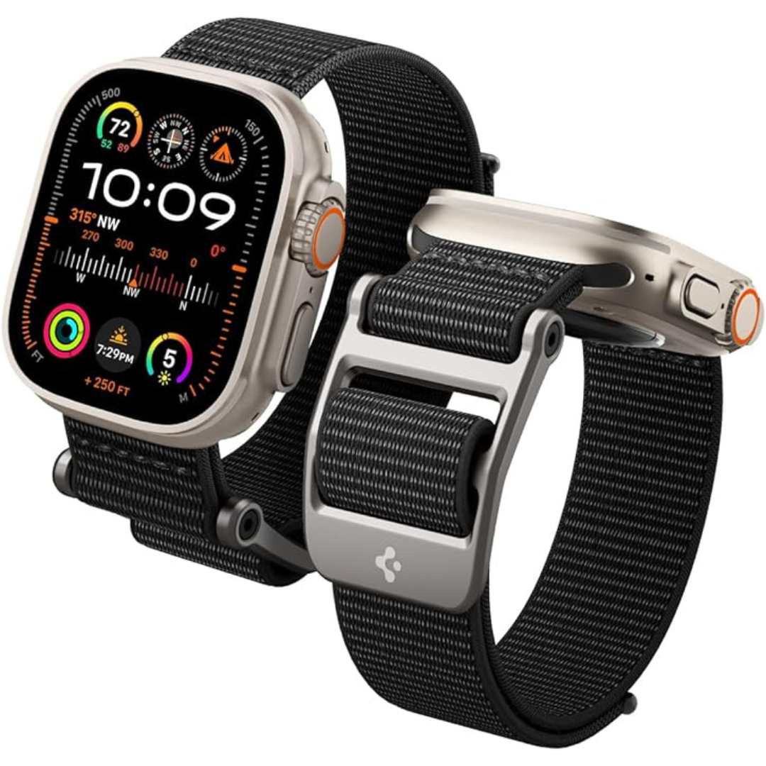 Spigen DuraPro Flex Watch Band- Adjustable Solo Loop - Black