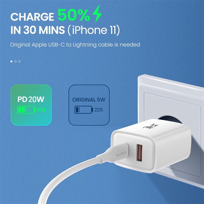 AmpNergy PowerSurge 20W Fast Dual-Port Charger