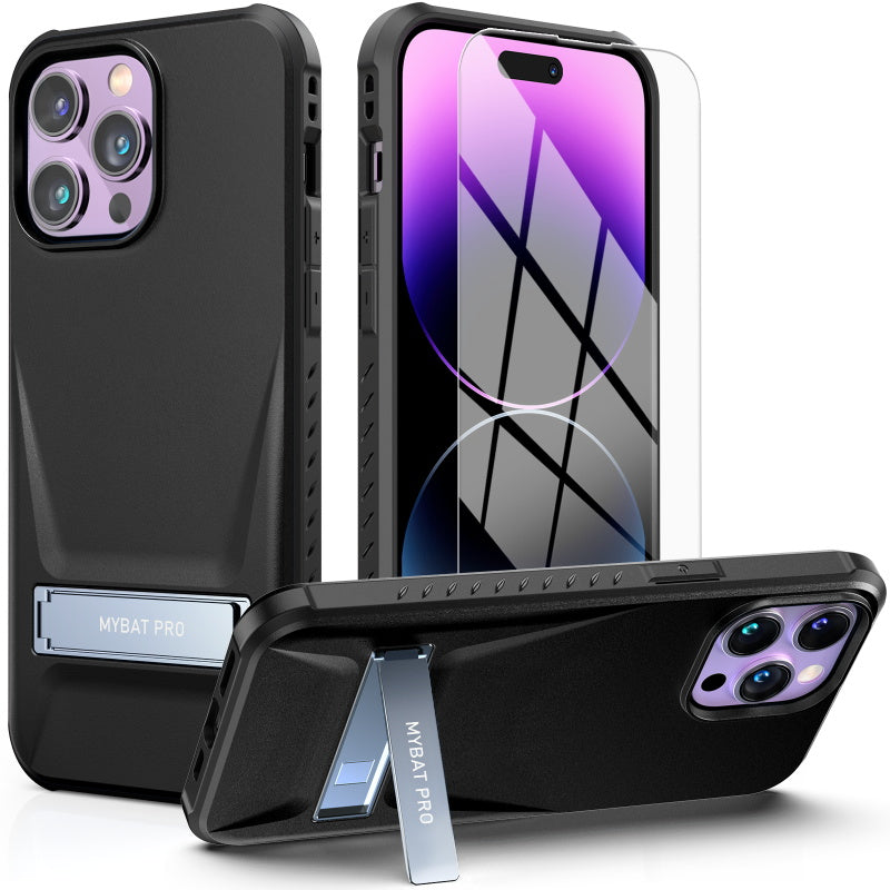 MyBat Pro Beyonder Series Case with Tempered Glass with Kickstand for Apple iPhone 14 Pro Max