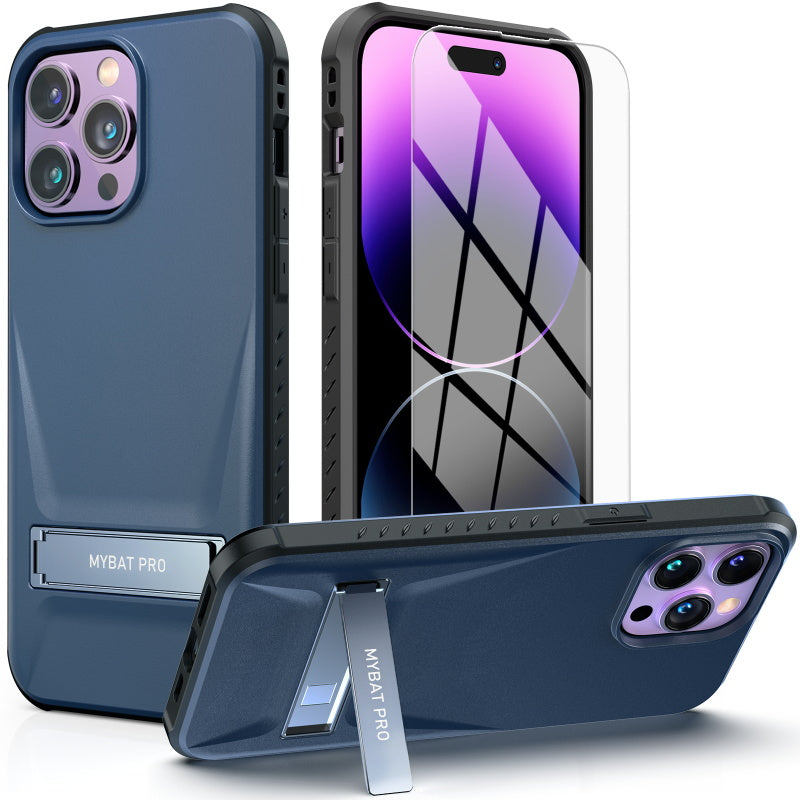 MyBat Pro Beyonder Series Case with Tempered Glass with Kickstand for Apple iPhone 14 Pro Max