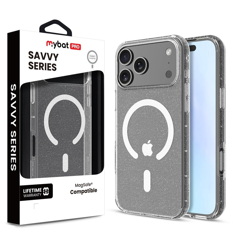 MyBat Pro Savvy Series MagSafe Case for Apple iPhone 17 Pro Max - Clear Glitter
