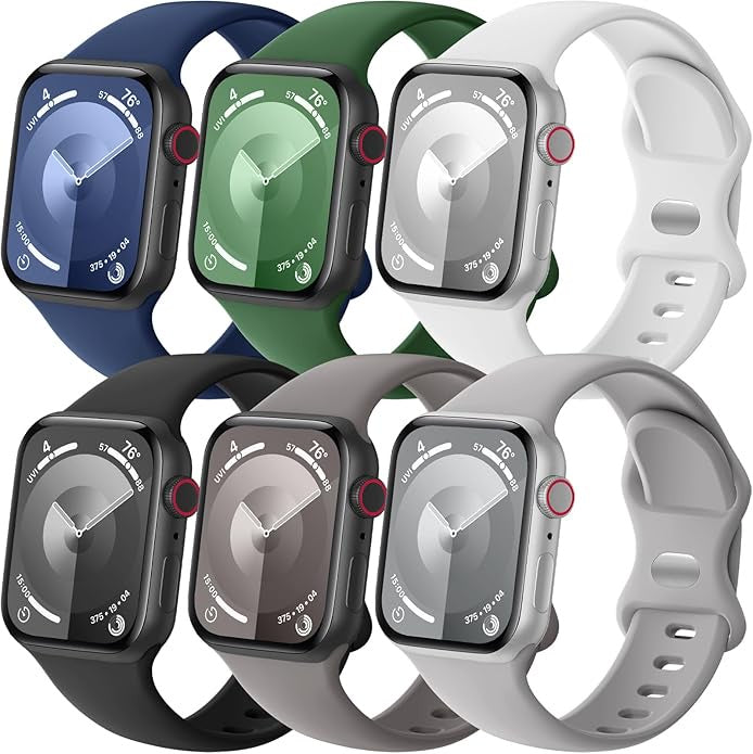 6 Pack Sport Band Compatible with Apple Watch Band-42/44/45/46/49MM