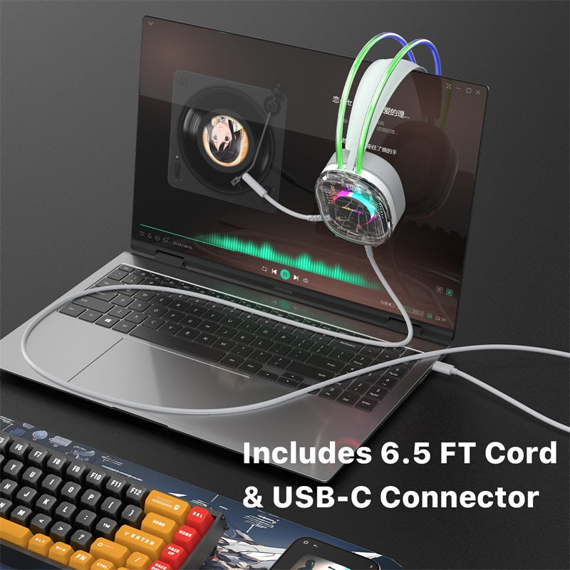 Echelon SoundScape See-Through RGB Gaming Headset w/ USB-C Mic