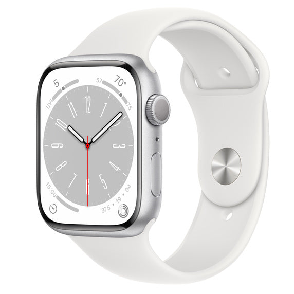 #Color_Silver Stainless Steel Case With White Sport Band 