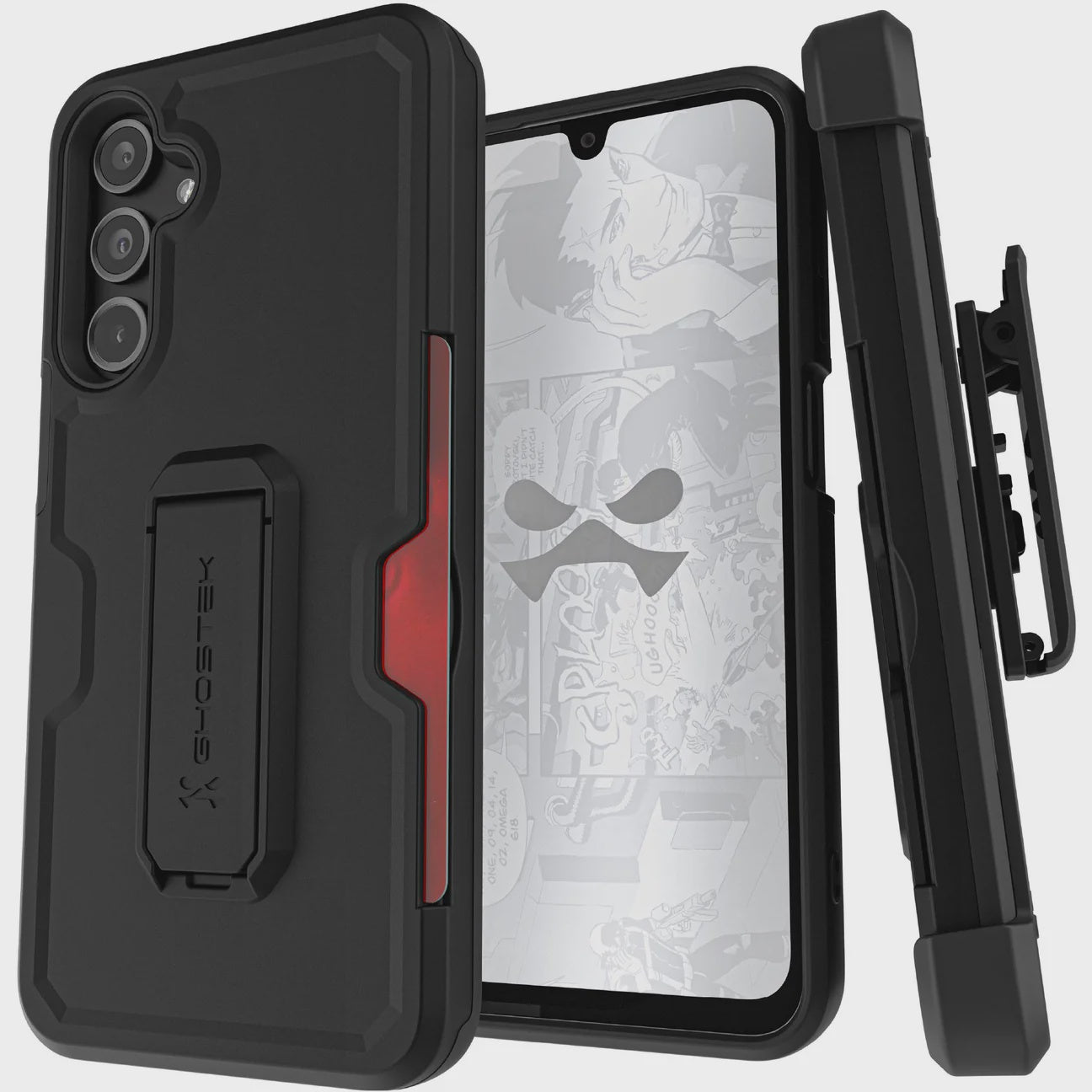 Galaxy A16 Case with Belt Clip, Kickstand, Card Holder — IRON Armor