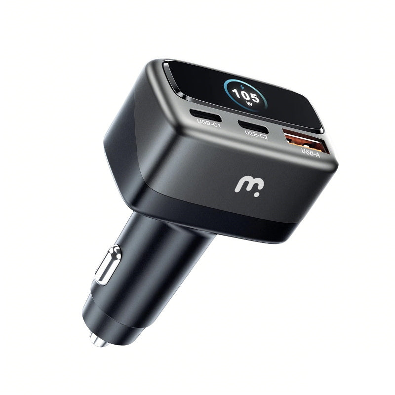 MyBat Pro 105W 3 Port Car Charger with Display