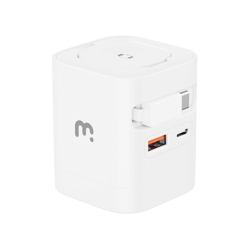 MyBat Pro 65W Dual Port GaN Wall Charger w/ Smart Watch Charger & Retractable Charging Cable