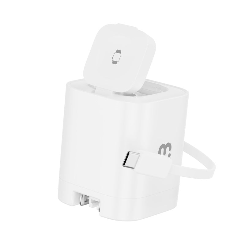 MyBat Pro 65W Dual Port GaN Wall Charger w/ Smart Watch Charger & Retractable Charging Cable