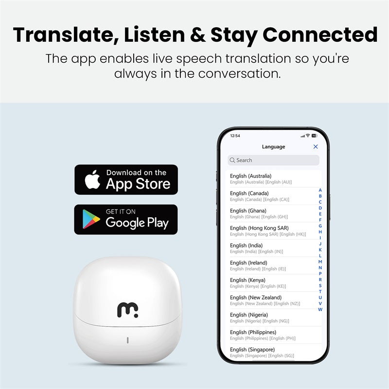 MyBat Pro ChatterBuds + AI Translator Wireless Earbuds – White