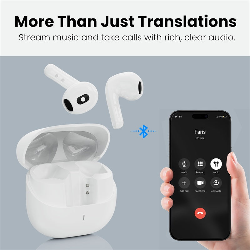 MyBat Pro ChatterBuds + AI Translator Wireless Earbuds – White