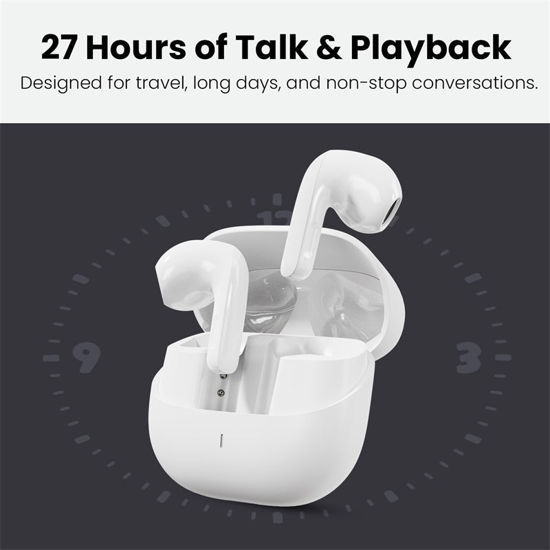 MyBat Pro ChatterBuds + AI Translator Wireless Earbuds – White