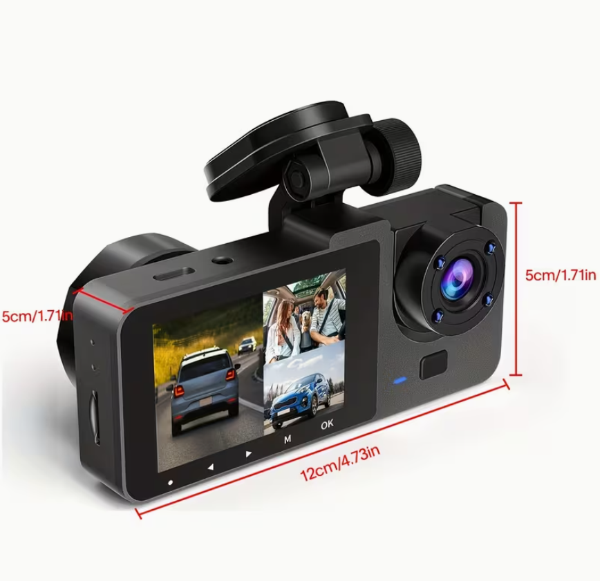 Dash Camera for Cars 4K Full UHD Car Camera Front Rear 3-Channel Car Camera