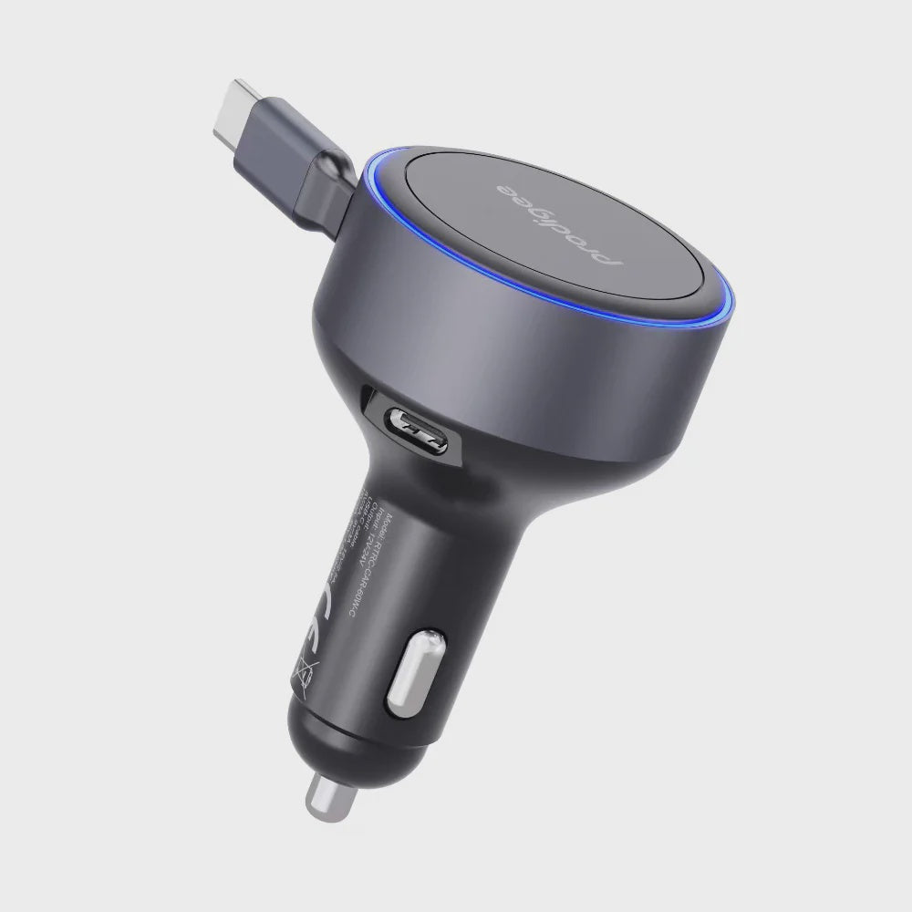 Prodigee Retractable Car Charger 60W USB-C