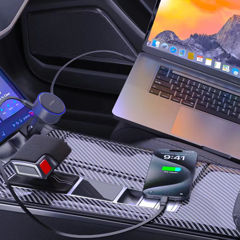 Prodigee Retractable Car Charger 60W USB-C
