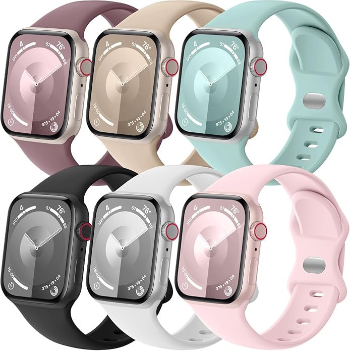 6 Pack Sport Band Compatible with Apple Watch Band-38/40/41/42mm