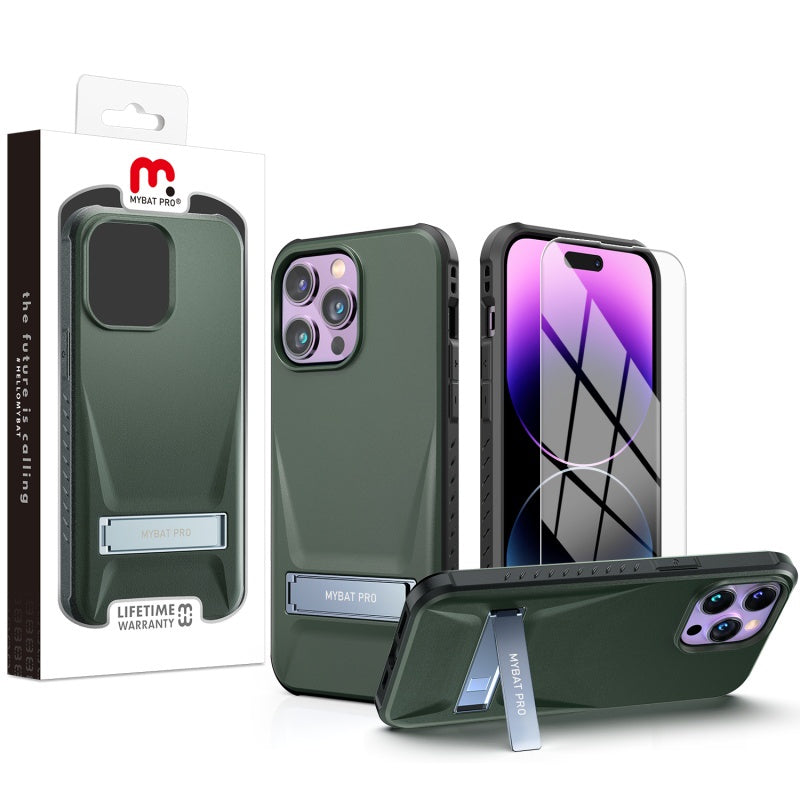 MyBat Pro Beyonder Series Case with Tempered Glass with Kickstand for Apple iPhone 14 Pro Max