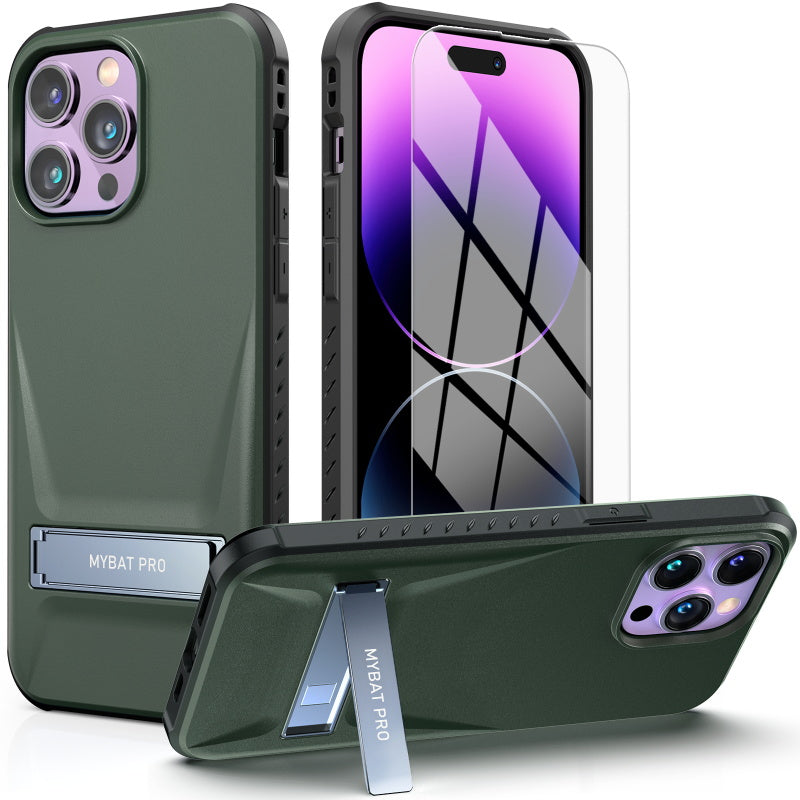 MyBat Pro Beyonder Series Case with Tempered Glass with Kickstand for Apple iPhone 14 Pro Max