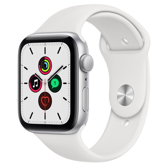 Apple Watch SE Silver Aluminum Case with White Sport Band
