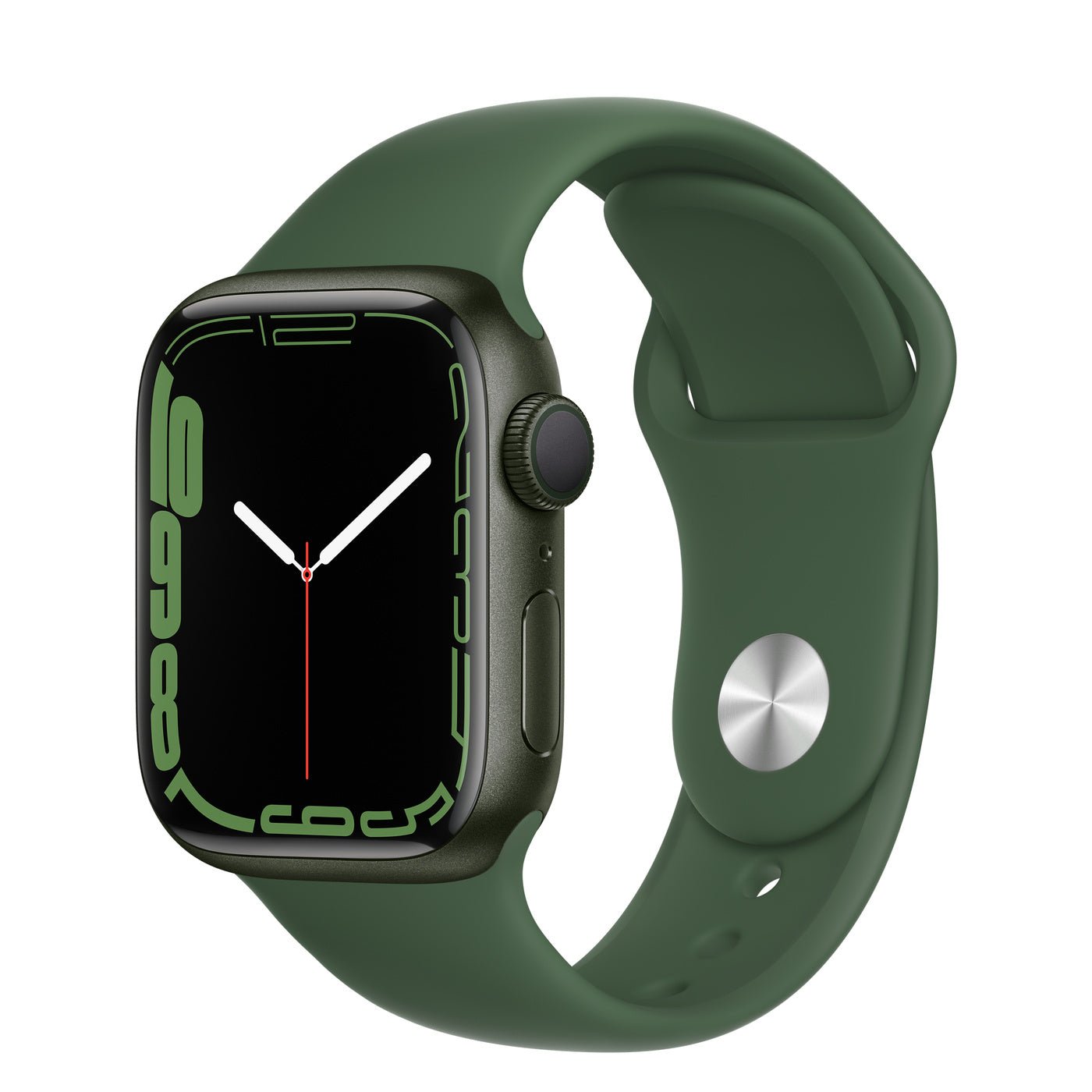 Apple Watch Series 7 Green Aluminum Case with Clover Sport Band